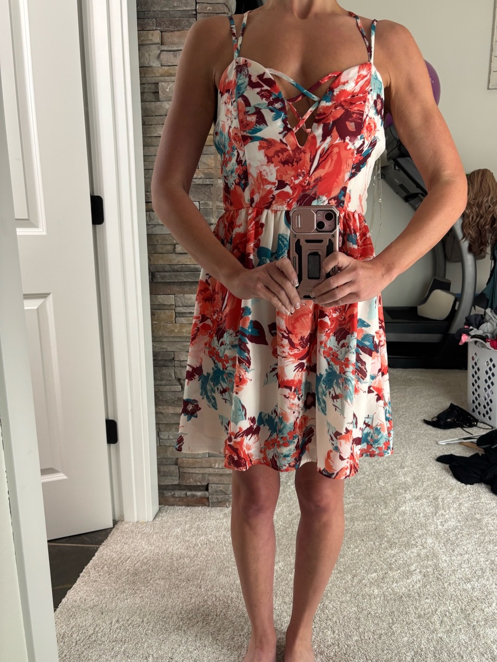 Charlotte Russe strappy Mini Dress with Floral Print